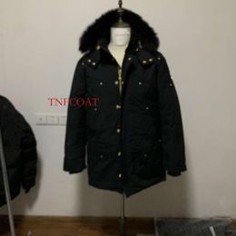 Jaqueta masculina de inverno para baixo no Canadá Casacos de lazer ao ar livre Casaco à prova de vento Impermeável à prova de neve Puffer Grosso Colla Real Wolf Fur Mooses Jacketstop