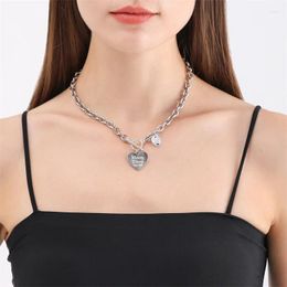 Chains Bohemian Love Heart Choker Necklace For Women Silver Colour Thick Clavicle Chain Fashion Female Jewellery Charm Necklaces