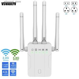 Routers 1200Mbps WiFi Repeater Extender Dual Band Wireless Wi-Fi Booster Wifi Amplifier 802.11AC AP Router 5.8G Signal Long Range Extend Q231114