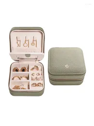 Jewelry Pouches Moolan Jewel Portable Storage Box Organizer Display Travel Zipper Case Earrings Necklace Rings