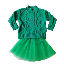 Girl's Dresses 3-15 years Ireland St Patrick's Day Girl Sweater Tutu Dress Spring Green Sweater Princess Party Costumes Clothing Baby Girls 231114