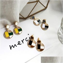 Dangle Chandelier Earless Ear Clips Fashion Versatile Round Earrings Creative Colour Matching Korean Fresh Accessories Drop Dhgarden Dh93P