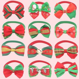 Pets Dogs Apparel Cat Dog Bowtie Xmas Pet bowknot Ties Pets-Collar Holiday Wedding Decoration Dog-Grooming Accessories T9I002282