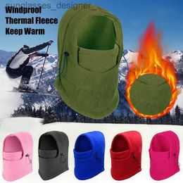 Beanie/Skull Caps Thermal Fleece Balaclava Cycling C Winter Men Women Beanies Hats Waterproof Face Cover Hat Hooded Neck Warmer Hiking ScarvesL231114