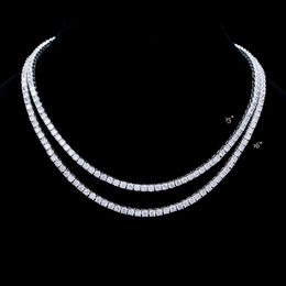 Personalized Vintage 14k Solid White Gold With VVS VS CVD Round Cut IGI GIA Certified Lab Grown Diamond Tennis Necklace 7KWY