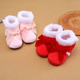 First Walkers Born Toddler Baby Shoes Anti-Slip Bowknot Cotton Prewalker Soft Sole For Girls Solid Boots