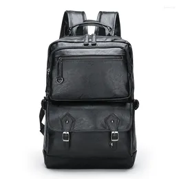 Backpack 2023 Men Backpacks Fashion High Quality Leather Male Korean Student Boy Business Large Laptop School Computer Bag