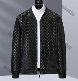 Leather Biker Designer Mens Jacket New Top Leather Jackets for Men Pu Soft Leather Men's Autumn and Winter Light Business Casual Stand Collar Simple Jacket EO8G