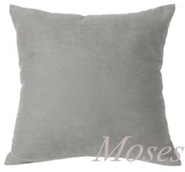 Pillow EG51 - 16" X INCH 40 40cm Light Grey Grey Soft Faux Leather Micro Suede Cover Case