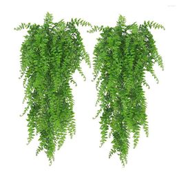 Decorative Flowers 2 Pieces ABS Artificial Hanging Plant Portable Replacement Household Bar Club Simulation Lifelike Fake Rattan Ornament