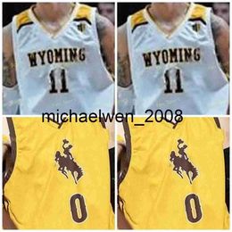 Mich28 NCAA College Wyoming Cowboys Basketball Jersey 14 Austin Mueller 22 Kenny Foster 23 Kwane Marble II Custom Stitched