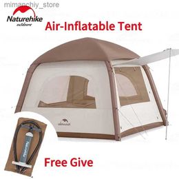 Tents and Shelters Naturehike ANGO Inflatab Air Tent 150D Oxford Cloth 3 Persons Tent Quickly Set Up Air Camping Tent Doub Door with Pump Q231117