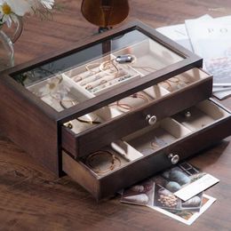 Storage Boxes Jewellery Box High Quality Solid Wood Multi-layer Wedding Organiser Exquisite Makeup