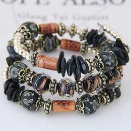 Charm Bracelets Natural Stone Bracelet Big-name Wave Ethnic Style Simiya Shell Crystal Multilayer Beaded For Women Gifts