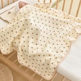 Blankets Borns Blanket High Absorbent Infant Swaddle 4-Layer Wrap Baby Summer Bath Towel Crib Bedding Quilt