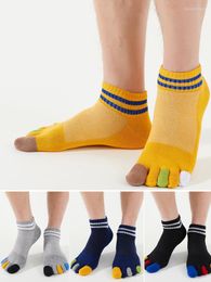 Men's Socks Five-finger Boat Men's Cotton Summer Thin Shallow Short No Heel Mesh 5 Toe Set