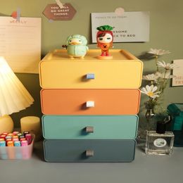 Storage Boxes Bins Desktop cosmetics storage box Colour contrast drawer type shelf Student Desk Stationery Office sorting 231114