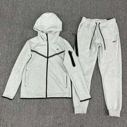 Men's sportswear designer hooded sportswear men end women running zippered sportswear men's sports pants jogging pants sportswear sprinting casual sports suit grey