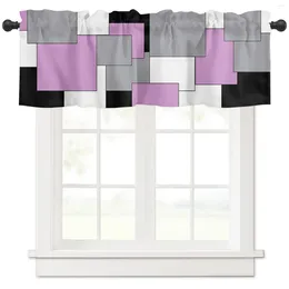 Curtain Pink Black Grey Patchwork Abstract Art Mediaeval Style Kitchen Small Window Curtains Home Decor Living Room Bedroom Short