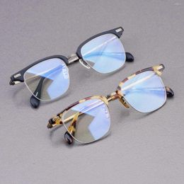 Sunglasses Frames Vintage Fashion Eyeglass OV1171T Ultralight Pure Titanium Acetate Retro Square Half-rimless Myopia Optical Glasses High