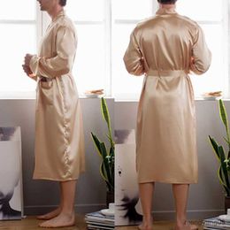 home clothing Men Ice Silk Pyjamas Home Clothing Cardigan Robe Satin Nightwear Comfortable Soft Bathrobe Sleepwear Fashion Pyjamas R231115