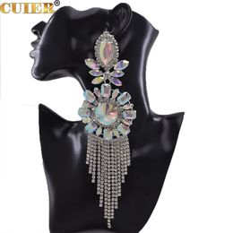 Stud CUIER Charming 22cm Big Pendant Earrings for Women Long Tassel Jewellery Wedding Tremendous Huge Size Special Accessories 231115