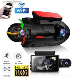Car DVRs Dual Lens Dash Cam for Cars Black Box HD 1080P Video Recorder with WIFI Night Vision G-sensor Loop Record Dashcam Car Dvr Camera Q231115