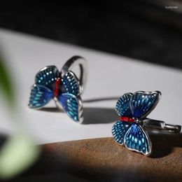 Dangle Earrings Vintage Fashion Personality Blue Butterfly Elegant Temperament Banquet Jewellery Accessories Gift
