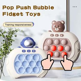 in stock Portable Game Players Electronic Quick Push Pop Game Handheld Console Press Fidget Toys Bubble Light Up Pushit Gift Kids Adults Birthday Christmas toy