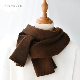 Scarves coffe wool scarf scarves men and women winter knitted scarf adults warm short wool man scarves solid color 231114