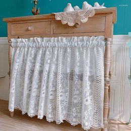 Curtain White Sheer Lace Valance For Cabinet Cafe Kitchen Delicate Floral Roman Short Half Bay Voile Home Decor Drapes