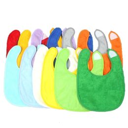 Scarves Wraps Y55B Terry-Cloth Baby Towel Bib U-shape Drooling Bib Neck Scarf Solid Colour Feeding Bibs Toddler Nursing Bib for Eating 12pcs 231115