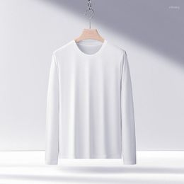 Men's T Shirts 80 Cores 175G Cotton T-shirt Men's Spring Fashion Long Sleeve Casual Basic White Tees Teens Soft Thin Comfortable