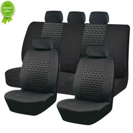 New Black Universal 4mm Sponge Car Seat Covers Sporty Design With Three Zipper Rear Seat Split Car Accessories Interior