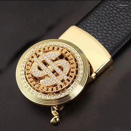 Belts Dollar Design Of High-quality Men's Leather Belt Automatic Buckle Business Young Korean Golf