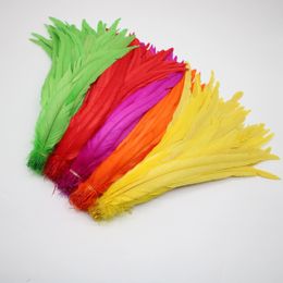 Other Event Party Supplies 50pcs Natural Chick Tail Feathers 25-40cm 10-16inch Clothing Decoration Stage Performance Rooster Tail Feathers Plume 231114