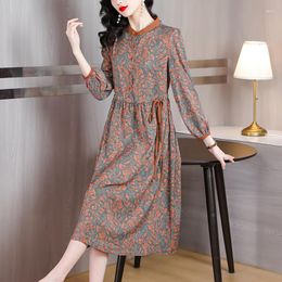 Casual Dresses Summer Floral Silk Butterfly Sleeve O-Neck Midi Dress Women Boho Chic Ruffled 2023 Korean Elegant Party