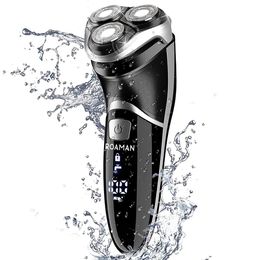 Men is Electric Razor ROAMAN Recargable Wet Dry Electric Shaver con -Up Trimmer con adaptador