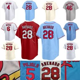 Custom S-4XL Baseball Jersey Lars Nootbaar Nolan Arenado Stan Musial Adam Wainwright Paul Goldschmidt Albert Pujols Smith Contreras DeJong CARDinal Gorman