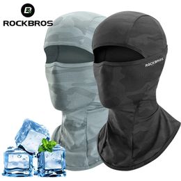 Cycling Caps Masks ROCKBROS Women Men's Balaclava Sun Protection Electric Bicycle Motorcycle Full Face Mask Ice Silk Headgear Cycling Spring Summer 231213