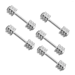 Gift Wrap 5 Pcs Dumbbell Exercise Model Table Decorations Dumbbells Gym Room Supplies Mini House Stainless Steel Miniature