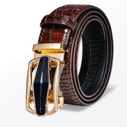 Belts Designer Gold Alloy Automatic Buckle High Quality Cowskin Belt Strap Luxury Gift Box Set For Men DiBanGuBeltsBelts