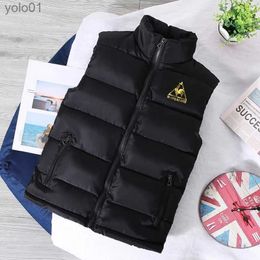 Men's Down Parkas New Mens Oudoor Down Vest Winter Fashion Luxury Windproof Sleless Puffer Jacket for Sports Warm Motorcycle Cloth WaistL231115