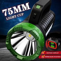 Camping Lantern 2023 New Powerful LED Searchlight Portable Rechargeable Spotlights Camping USB Tent Lantern Built-in Battery Lights Hand Lamp Q231116