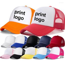 Ball Caps Wholesale 30pcs Mesh Baseball Cap Custom Printing Trucker Hat Logo Price