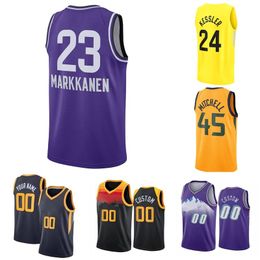 Basketball Jerseys John 20 Collins 24 Walker Kessler Collin 2 Sexton 6 Clarkson 41 Olynyk 32 Malone Pete Men Woman Kids Youth Lauri Markkanen Jersey Purple