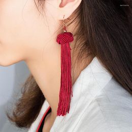 Dangle Earrings VCORM Bohemian Long Tassel Drop For Women Female Fashion Vintage Fringe Cotton Detachable Earring 2023 Jewelry