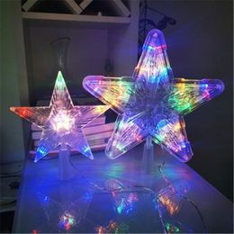 Christmas Decorations Year Decoration Night Light Luminous Star Five-pointed Tree Top LightChristmas