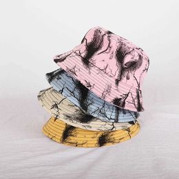 Wide Brim Hats Fashion Graffiti Style Panama Summer Harajuku Bucket Hat Colorful Tie Dye Fisherman Hat Bob Bucket Cap for Men Women Lady Gift AA230414