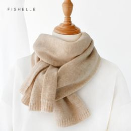Scarves luxury cashmere scarves Beige women and men winter knitted scarf adults warm long wool ladies scarves solid Colour 231114